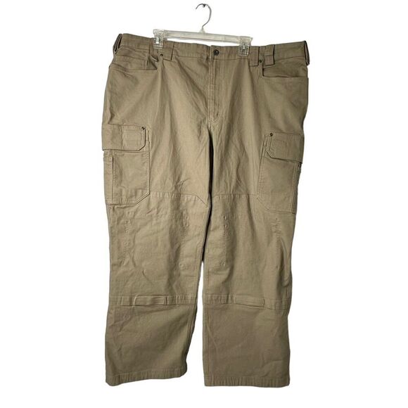 Duluth Trading Flex Fire Hose Cargo Pants Men's 48X30 Khaki Relaxed Fit Work - Picture 1 of 11